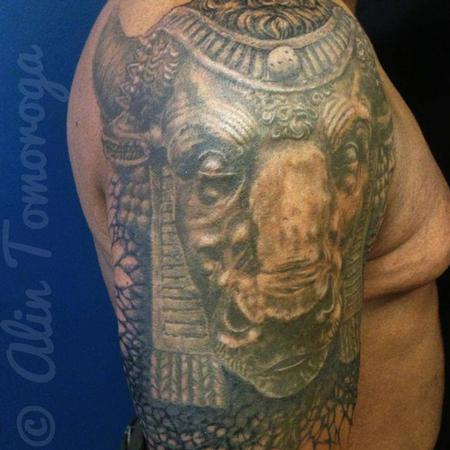 Tattoos - Babilonian Bull 3D Rock Carving Relief - 95675